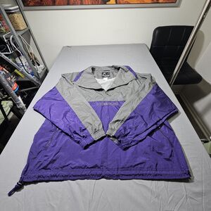 Vintage 90s HEAD Colorblock 1/4 Zip Windbreaker Jacket Purple Gray Men's XL